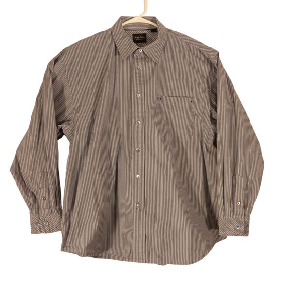 Indigo Palms shirt mens L Large blue striped button long sleeve denim co cotton - Picture 1 of 7